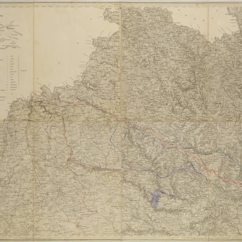 ZWEI EISENBAHNKARTEN 约1880年

布尔诺地区的铁路地图（Datschitz, Tschaslau, Hohenstadt, Gaya），&hellip;