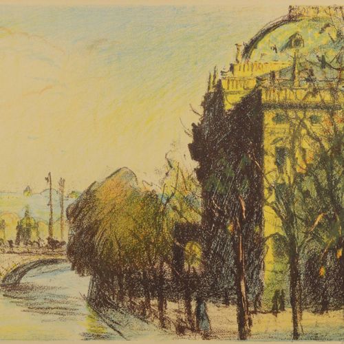 Vincenc Benes (1883-1979) 金色小教堂（国家剧院），布拉格

纸上彩色石版画，310x400毫米，右下角有铅笔标记 "152/88"，左&hellip;