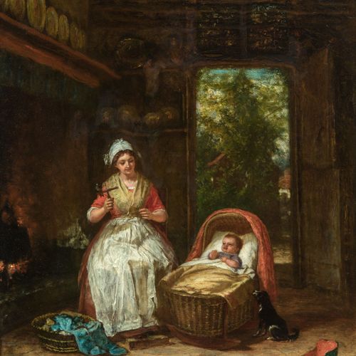 Eugène François De Block,1812 - 1893 Mère au berceau (1876)

Huile sur panneau

&hellip;
