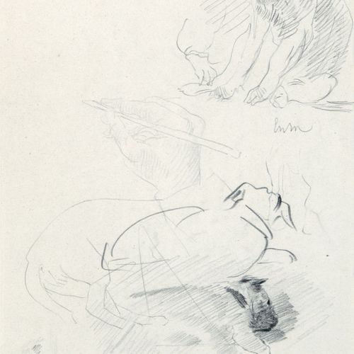 James Ensor,1860 - 1949 Page d'étude avec petits chiens et main dessinant

Crayo&hellip;