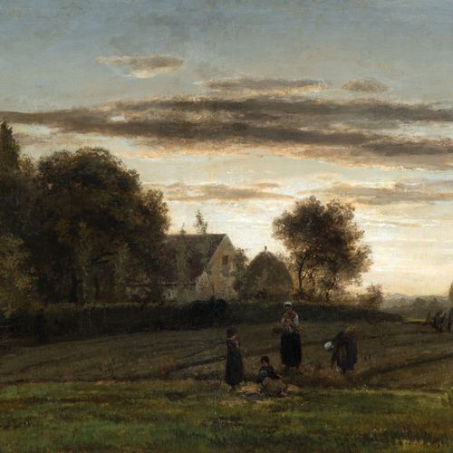 César De Cock,1823 - 1904 Le travail au champ au soleil couchant (1867)

Huile s&hellip;