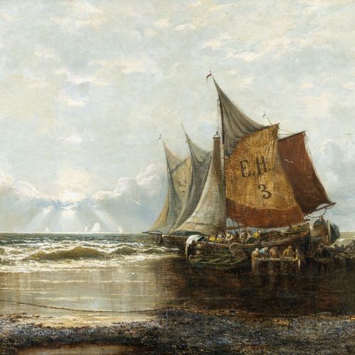James Webb,1825 - 1895 Voiliers sur la plage et pêcheurs (1876)

Huile sur toile&hellip;