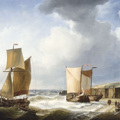 Louis Charles Verboeckhoven,1802 - 1889 Bateaux de pêche sur la plage (1830)

Hu&hellip;
