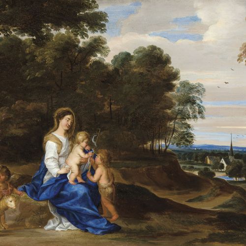 École flamande,17ème Siècle Marie et l'Enfant avec Saint Jean-Baptiste dans un p&hellip;