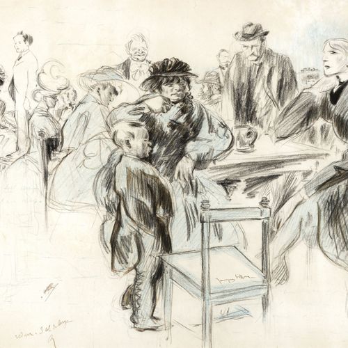 Jacques Villon,1875 - 1963 Au café (ca. 1905)

Craie noire et dessin en couleurs&hellip;