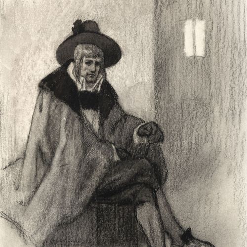 Félicien Rops,1833 - 1898 Don Paez - Homme assis

Craie noire et dessin au pince&hellip;