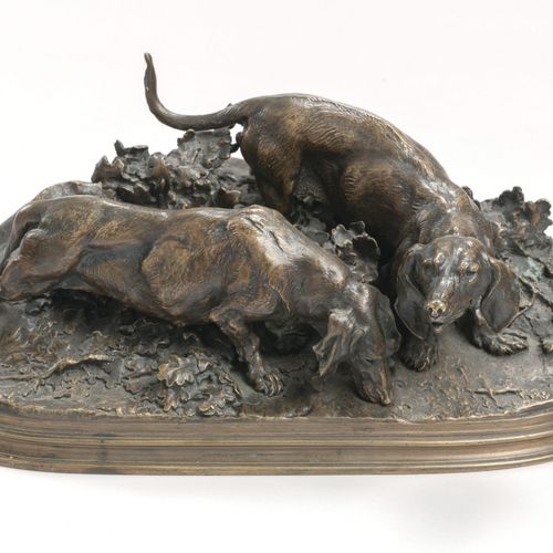 Pierre-Jules Mêne,1810 - 1879 Chiens bassets fouillant un taillis (1857)

Sculpt&hellip;