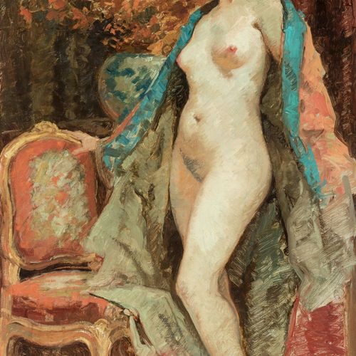 Emile Baes,1879 - 1954 Nu au kimono

Huile sur toile

Sig.

100 x 60 cm