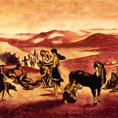 Léon Spilliaert, 1881-1946 Tribu de nomades se reposants dans une oase du désert&hellip;