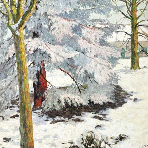 Oscar Coddron, 1881-1963 Jardin sous la neige
Huile sur toile
Sig.
120 x 130 cm
