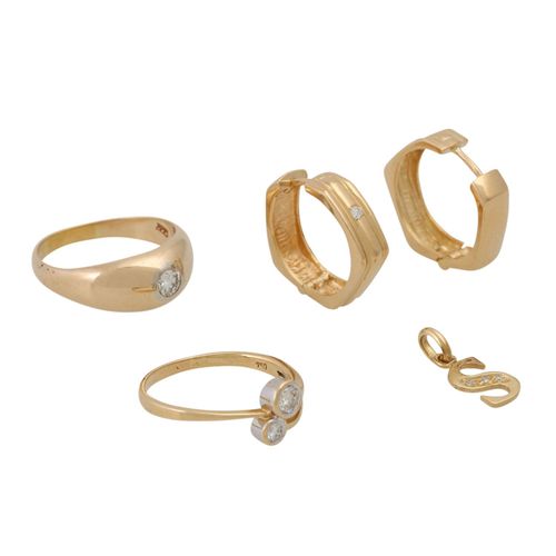 Schmuckkonvolut 4-teilig, 4-piece dealer's lot, 18K yellow gold, 16.3 g, consist&hellip;