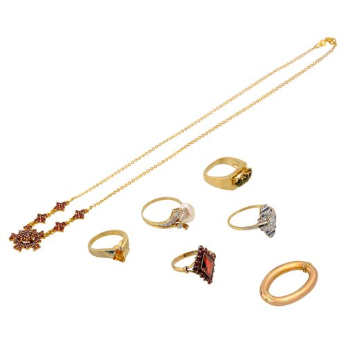 Schmuckkonvolut 7-teilig, 7-piece dealer's lot, 14K yellow gold, 31.6 g (net wit&hellip;