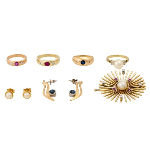 Schmuckkonvolut 7-teilig, 7-piece dealer's lot, 14K yellow gold, 35.6 g (net wit&hellip;