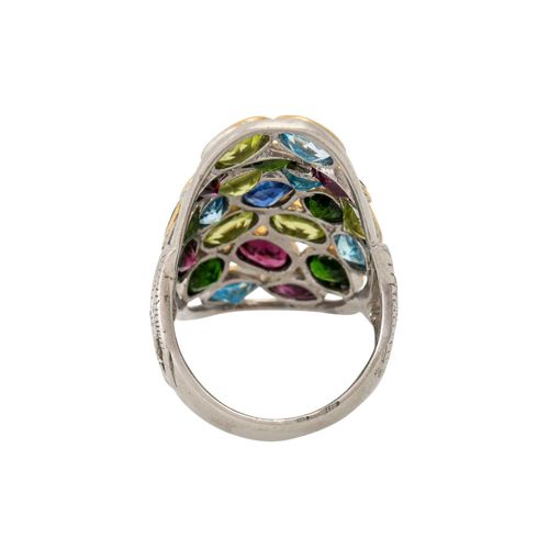1 Ring mit diversen Farbsteinen 1 anillo con varias piedras, plata de ley, 11,2 &hellip;