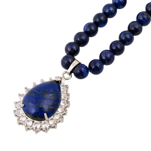 Konvolut 3 Lapislazuliketten Lot de 3 colliers en lapis lazuli (dont 1x avec per&hellip;