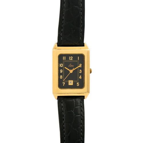 LACO Vintage Armbanduhr. LACO复古腕表。14K金。自动-运动。皮带，带针扣扣子。表壳和表带有明显的磨损痕迹!