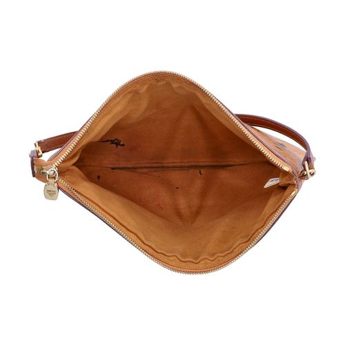 MCM Pochette. Pochette MCM. Série Visetos en cognac avec quincaillerie dorée, fe&hellip;