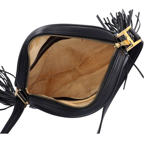 MCM VINTAGE Umhängetasche. MCM VINTAGE purse. Black leather model with floral em&hellip;