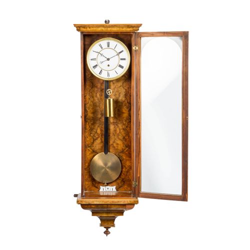 WANDREGULATOR, WALL REGULATOR, around 1840, walnut veneer on a softwood body, st&hellip;