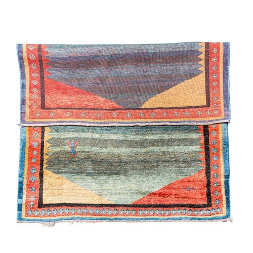 Orientteppich. GABBEH/IRAN, 20. Jh., 250x200 cm 东方地毯。Gabbeh/伊朗，20世纪，250x200厘米。绿蓝&hellip;