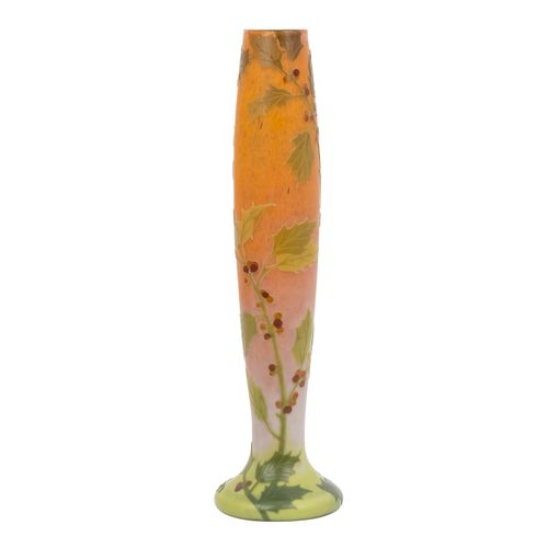 LEGRAS & CIE, GROßE JUGENDSTIL GLASVASE, LEGRAS & CIE，大型新艺术玻璃瓶，1900-1914年，瓶身由透明玻&hellip;