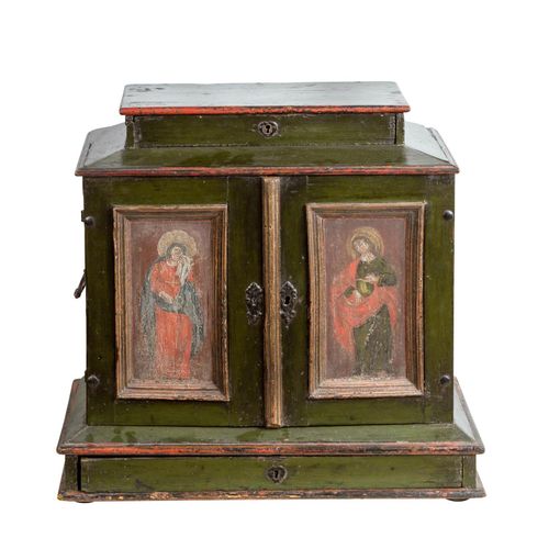 Augsburger Kabinettschrank Siglo XVII, armazón de madera de frutal, sobre cuatro&hellip;