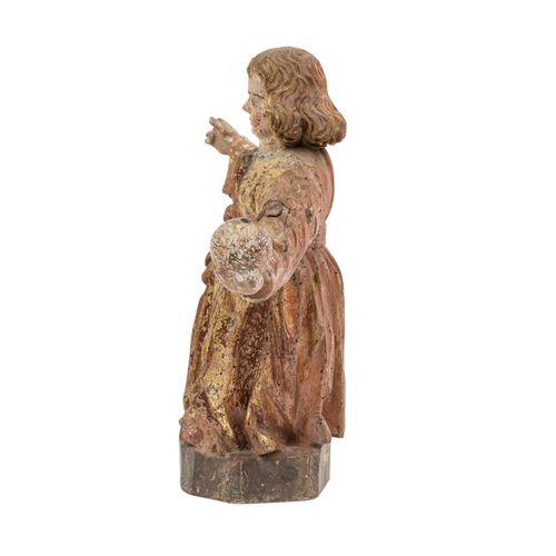 BILDHAUER DES 17.JH. "Segnendes Christuskind" 17世纪的雕塑家 "祝福基督的孩子"。

阿尔卑斯山或意大利北部，木&hellip;