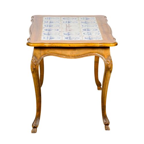 TISCH MIT DELFTER KACHELN TABLE WITH DELFT TILES

19th/20th century, walnut cons&hellip;