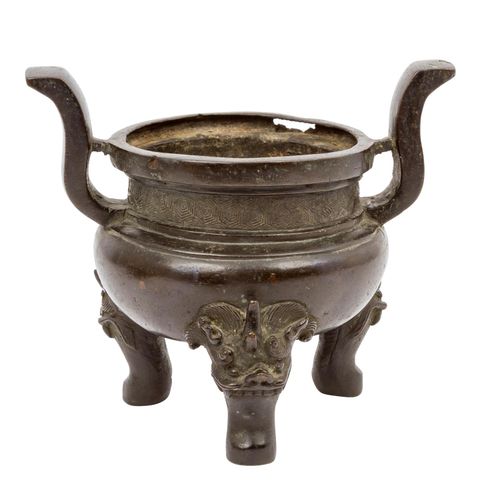 Weihrauchbrenner aus Bronze. CHINA, Qing-Dynastie 1644-1911. Un encensoir en bro&hellip;