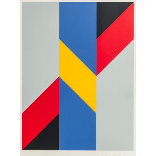 STANKOWSKI, ANTON (1906-1998), "Komposition mit Streifen in Rot, Gelb, Blau, Gra&hellip;