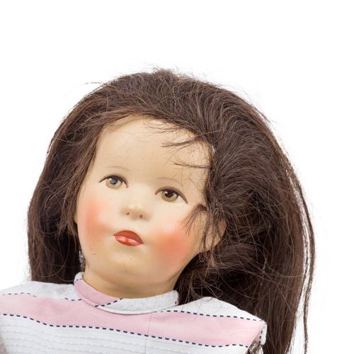 KÄTHE KRUSE Puppenmädchen, KÄTHE KRUSE doll girl, socket head, brown long hair w&hellip;