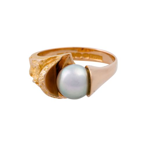LAPPONIA Ring mit hellgrauer Perle, LAPPONIA Bague avec perle de culture gris cl&hellip;