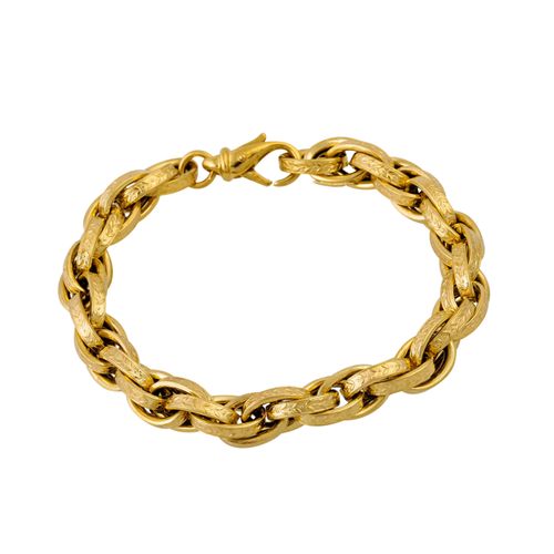 Armband, Bracciale in oro giallo 18 carati, 19,1 g, L: 20 cm, decorato a fiori, &hellip;