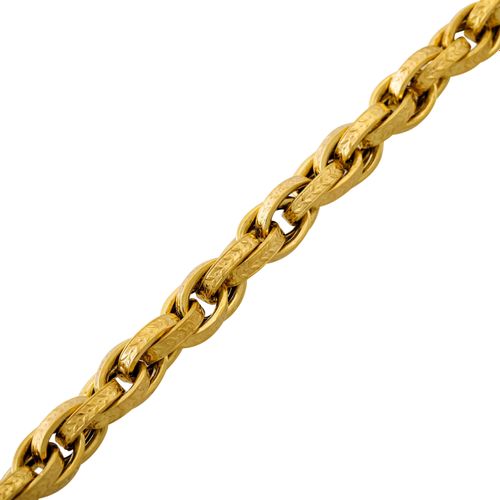 Armband, Bracelet en or jaune 18 carats, 19,1 g, L : 20 cm, décor floral, 20e si&hellip;