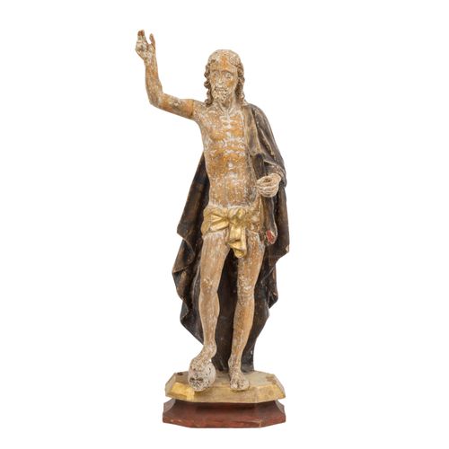 BILDSCHNITZER DES 17.JH. "Holzfigur eines Auferstehungschristus" SCULTORE DEL 17&hellip;