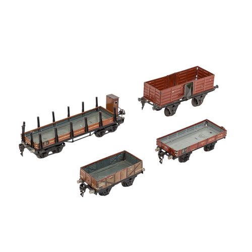MÄRKLIN 4 Güterwagen, Spur 0, MÄRKLIN 4 wagons de marchandises, voie 0, comprena&hellip;