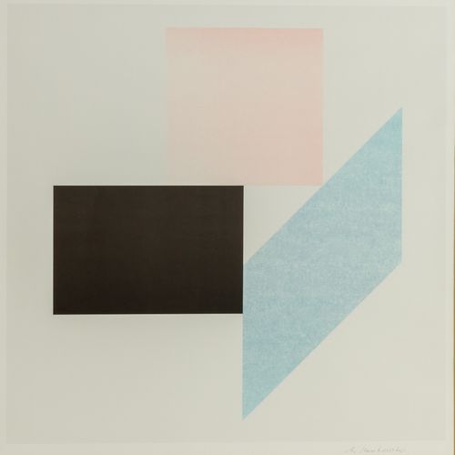 STANKOWSKI, ANTON (1906-1998), "Roséfarbene, blautonige und schwarze Farbfläche &hellip;