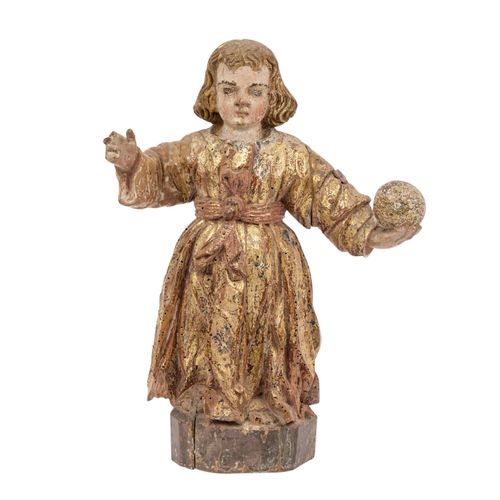 BILDHAUER DES 17.JH. "Segnendes Christuskind" 17世纪的雕塑家 "祝福基督的孩子"。

阿尔卑斯山或意大利北部，木&hellip;