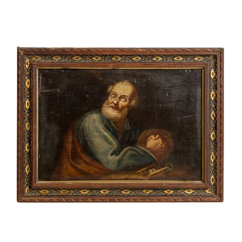 KIRCHEN- und HEILIGENMALER 18. Jh., "Heiliger Petrus", 教堂画家和圣徒画家 18世纪，"圣彼得"，崇拜的姿&hellip;