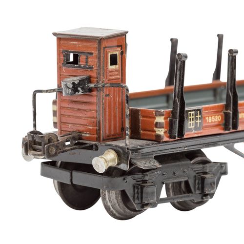 MÄRKLIN 4 Güterwagen, Spur 0, MÄRKLIN 4辆货运车，0号轨道，包括1764号低边车，1931-1938年，标有 "Stutt&hellip;