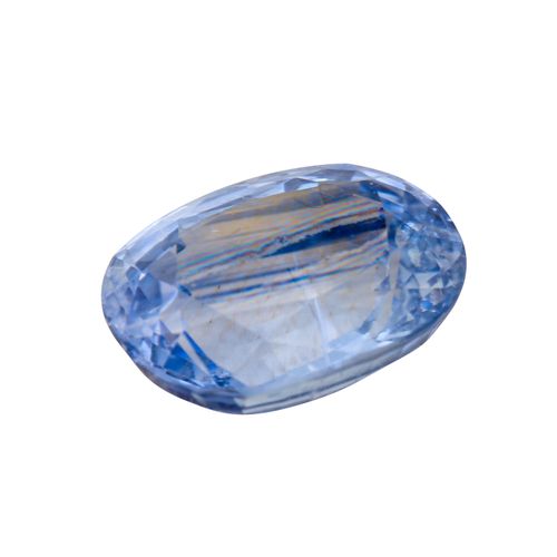 Loser hellblauer Saphir von 10,8 ct 松散的浅蓝色蓝宝石约10.8克拉，装在铅封的水泡中，有1条垂直生长的裂缝，其他方面非常干&hellip;