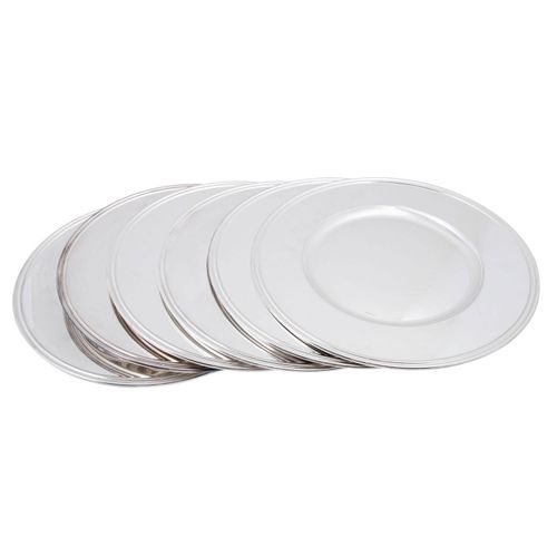 BELLOTTO 6 Platzteller, 800 Silber, 20. Jh. BELLOTTO 6 place plates, 800 silver,&hellip;