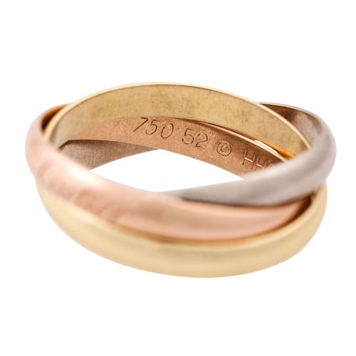 CARTIER Ring "Trinity", GG/ WG/ RG 18K, Bague CARTIER "Trinité", 18K YG/ WG/ RG.&hellip;