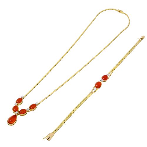 Set Collier und Armband Set collier et bracelet avec pierres colorées, probablem&hellip;
