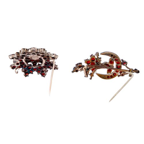 3-teiliges Konvolut Granatschmuck 3 pc bundle garnet jewellery : 1 collier et 2 &hellip;