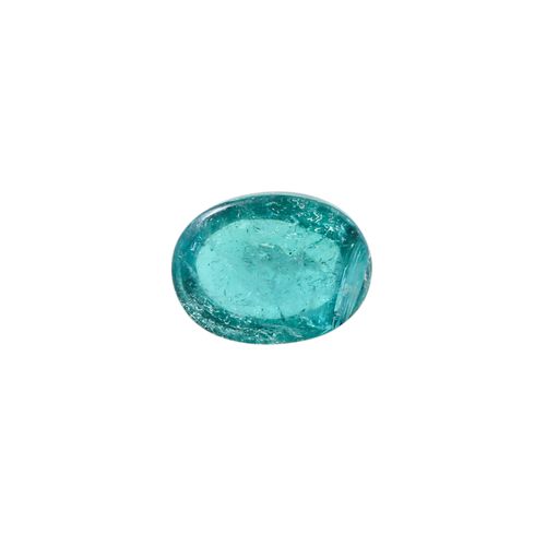 Loser blau-grüner Turmalincabochon, 松散的蓝绿色凸圆形碧玺，5.74克拉，约11.5x9毫米，生长痕迹，状况非常好，包括宝石&hellip;