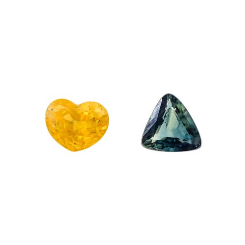 2 lose Saphire: gelber Saphir in Herzform 1,23 ct, 2颗散装蓝宝石：黄色心形蓝宝石1.23克拉，有使用痕迹，以&hellip;