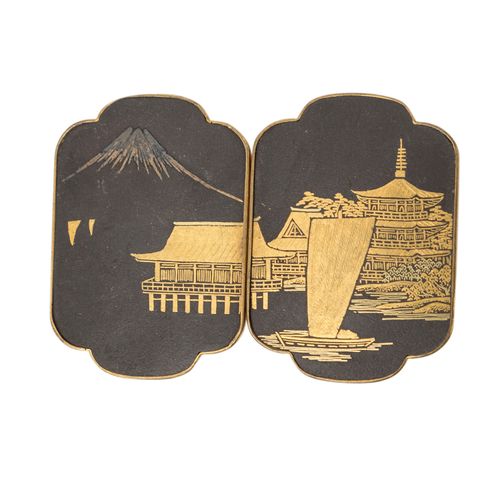 Konvolut 4-tlg. JAPAN, Edo-Periode. 一套4件 日本，江户时代。1.)渊博的卡什拉，长3.5厘米。2.)2.Tsuba, l.&hellip;