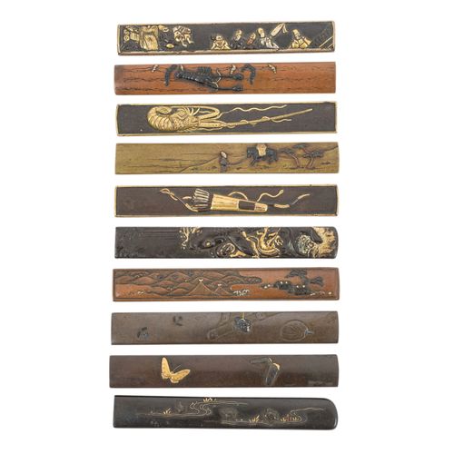 Sammlung von 10 Kozuka. JAPAN, Edo-Periode. Collection of 10 Kozuka. JAPAN, Edo &hellip;