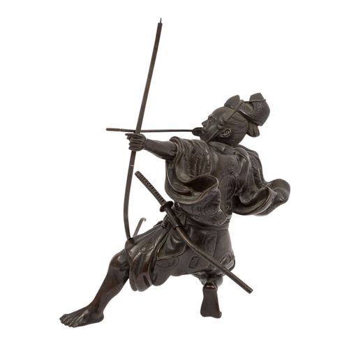Bronze eines Bogenschützen. JAPAN, Meiji-Periode (1868-1912). Bronce de un arque&hellip;